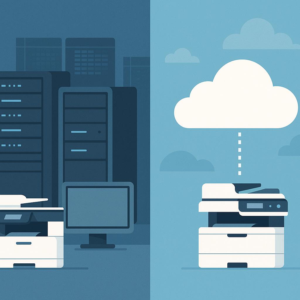 Cloud print management and architecture diagram